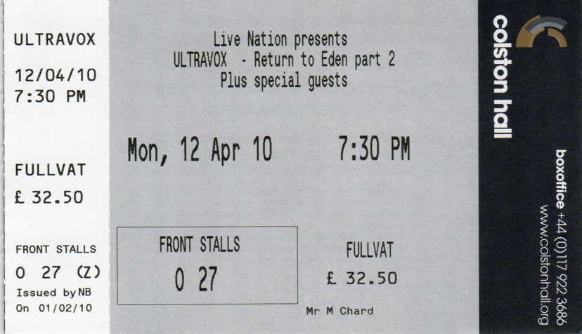 ULTRAVOX Ticket